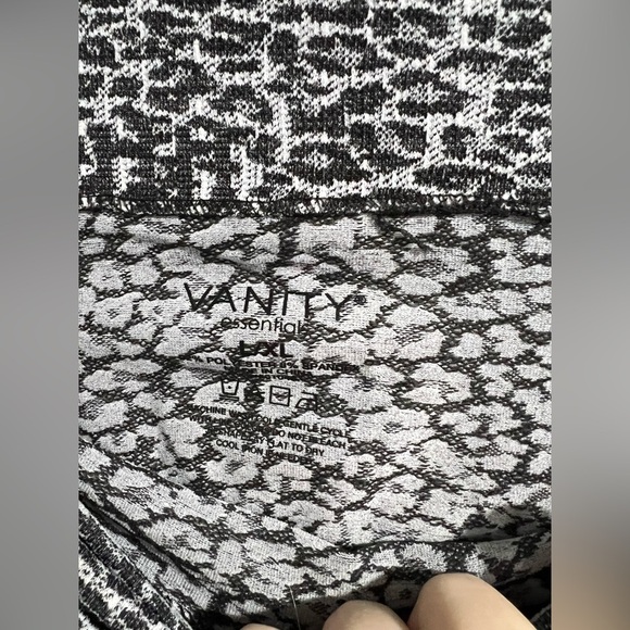 NWT Vanity leopard animal print leggings L/XL‎ large black white - Picture 6 of 7
